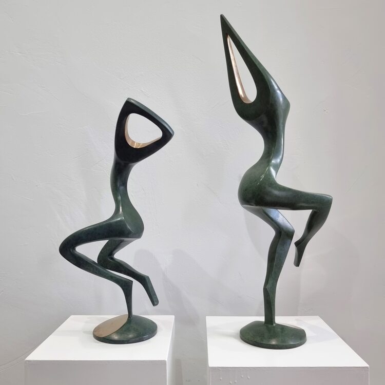 bronze figurative indoor sculpture in black