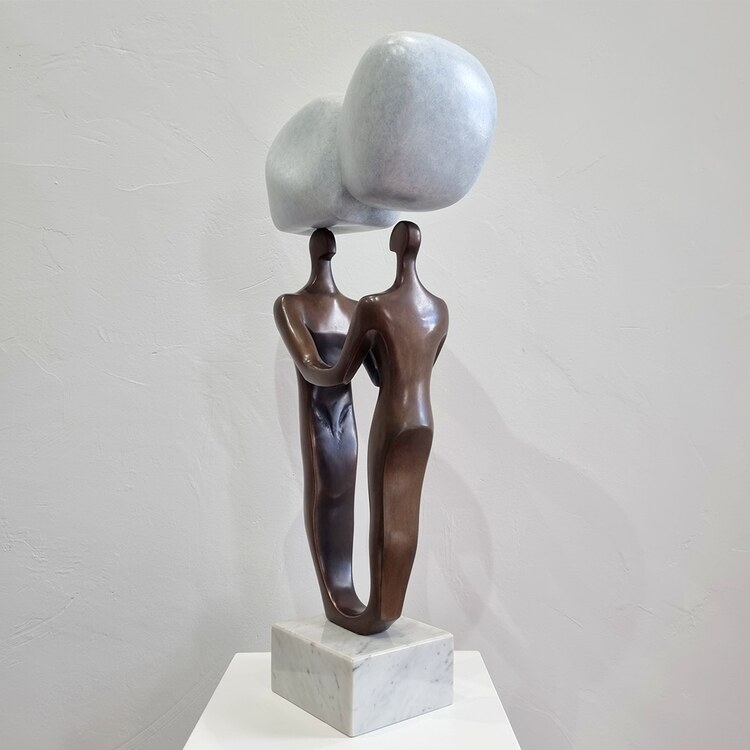 bronze figurative indoor sculpture