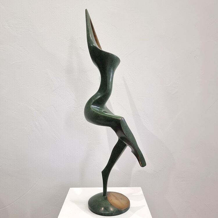 bronze figurative indoor sculpture in black