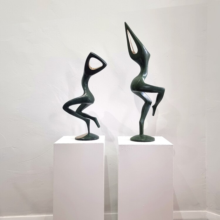 bronze figurative indoor sculpture in black