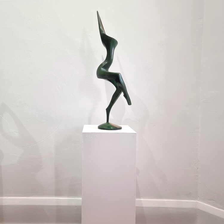 bronze figurative indoor sculpture in black