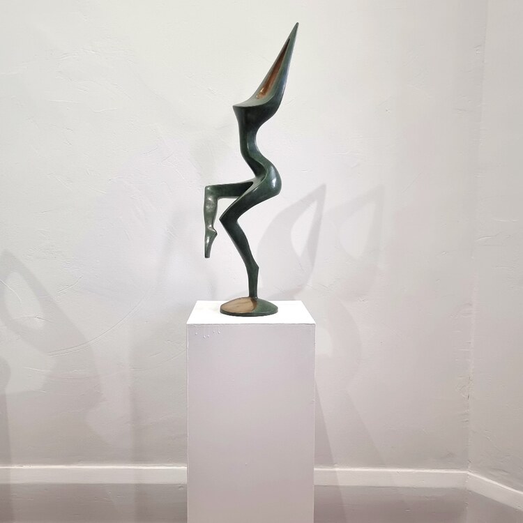 bronze figurative indoor sculpture in black