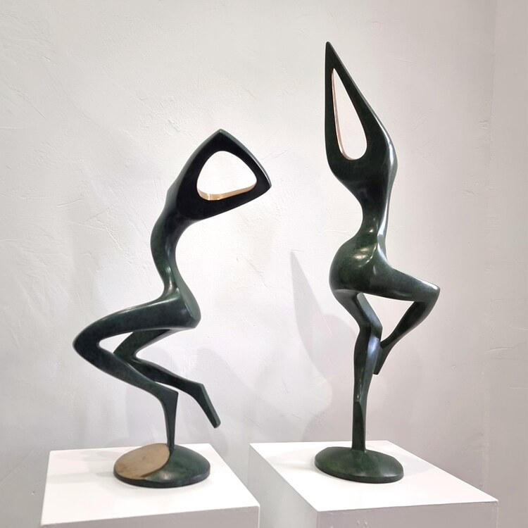 bronze figurative indoor sculpture in black