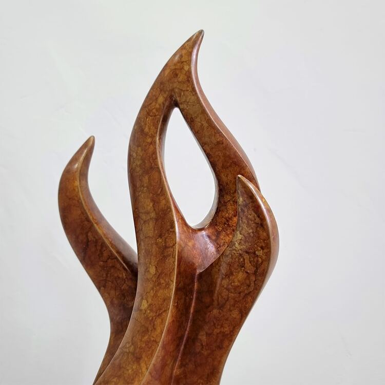 bronze fire sculpture small indoor art