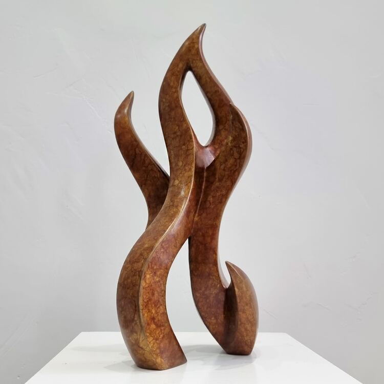 bronze fire sculpture small indoor art