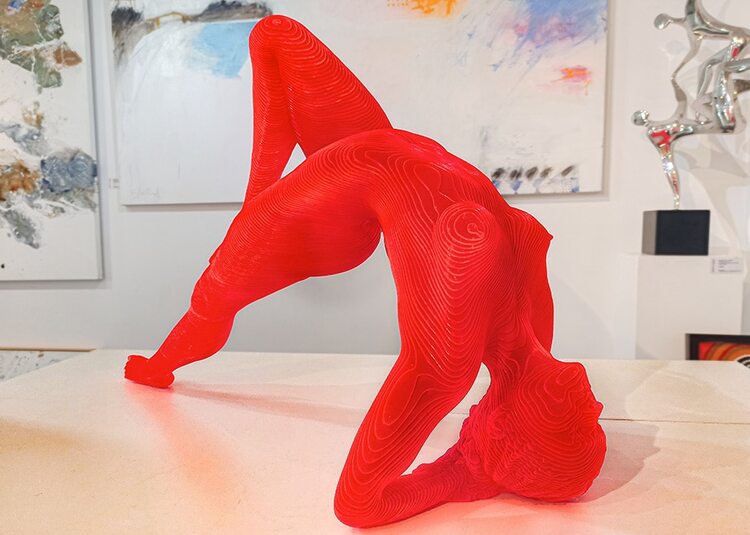 yoga pose nude figuartive sculpture