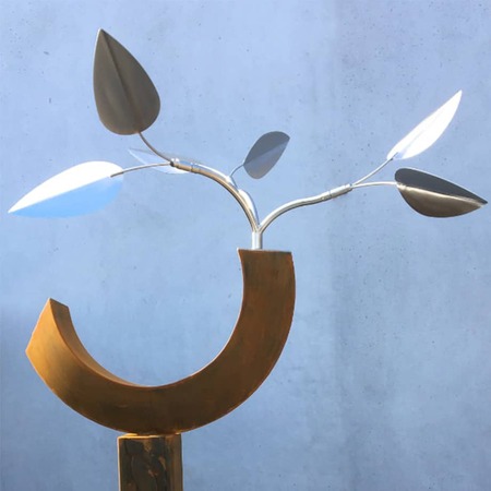 Pod-[series]--STAINLESS-_-CORTEN-[stainless,outdoor,-free-standing]-Rudi-Jass-australian-garden-leaves-sculpture-natural-native-australia