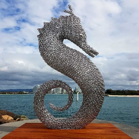 marine, fish sculpture, large scale outdoor metal art