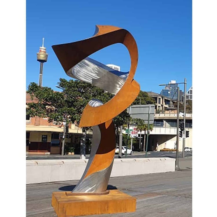 Symphony-no.26-ed2of4--2.8m--CORTEN-STAINLESS[landmark]-james-pannekoek-australian-large-scale-abstract-curved-sculpture