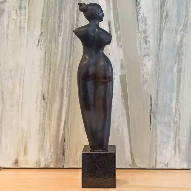 BRONZE-MARBLE-BASE-[Bronze,Table-top,Figurative]-Libucha-Zygmunt-australian-sculpture-female-form