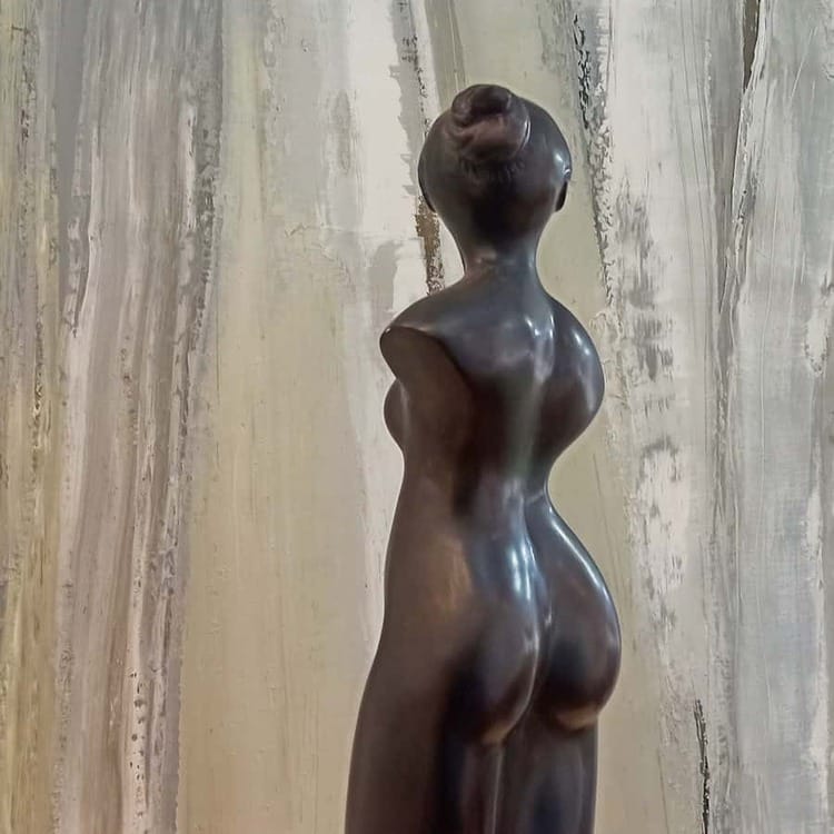 BRONZE-MARBLE-BASE-[Bronze,Table-top,Figurative]-Libucha-Zygmunt-australian-sculpture-female-form