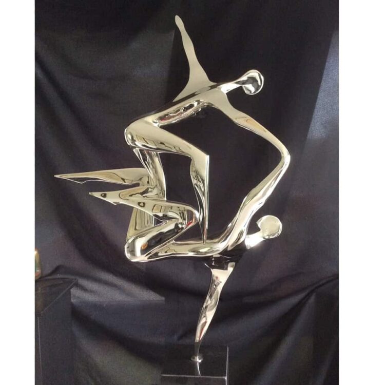 The-Song-Cast-stainless-steel-GRANITE-base-100x63cm--BRONZE-[tabletop,-bronze,-figurative]-smagarinsky-female-dance-sculpture-australian-artist