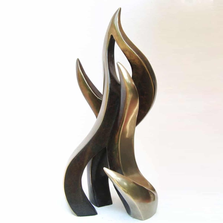 bronze fire flame sculpture small desktop