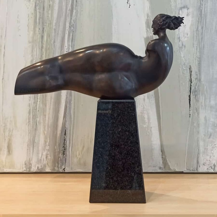 BRONZE-MARBLE-BASE-[Bronze,Table-top,Figurative]-Libucha-Zygmunt-australian-sculpture-female-form