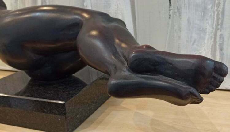 Hammock BRONZE-MARBLE-BASE-[Bronze,Table-top,Figurative]-Libucha-Zygmunt-australian-sculpture-female-form