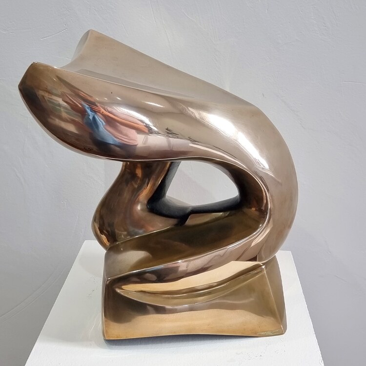 polished bronze desktop sculpture