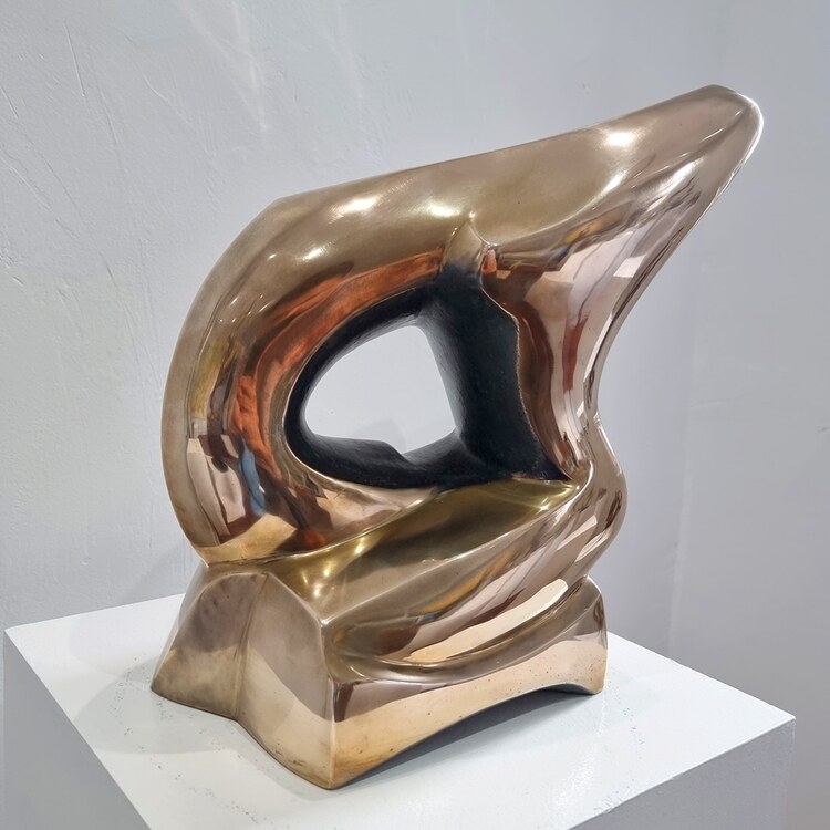 polished bronze desktop sculpture