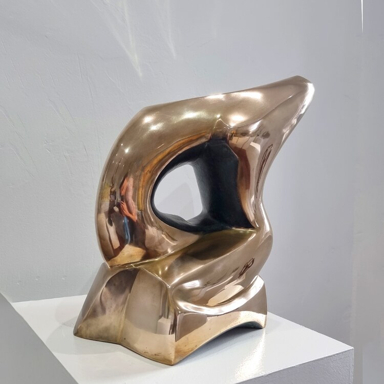 polished bronze desktop sculpture