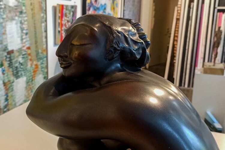 bronze female figurative sculpture