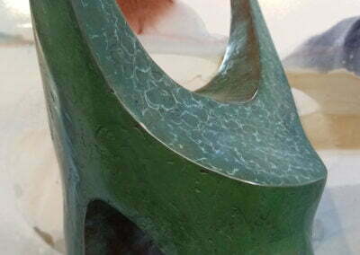 Bronze sculpture Patina - Green textured