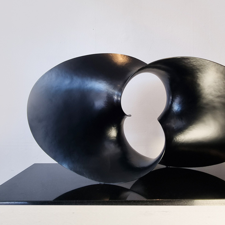 black sculpture, two-fold (ben storch sculpture)