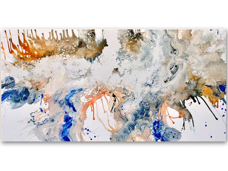 michael whitehead abstract blue white painting