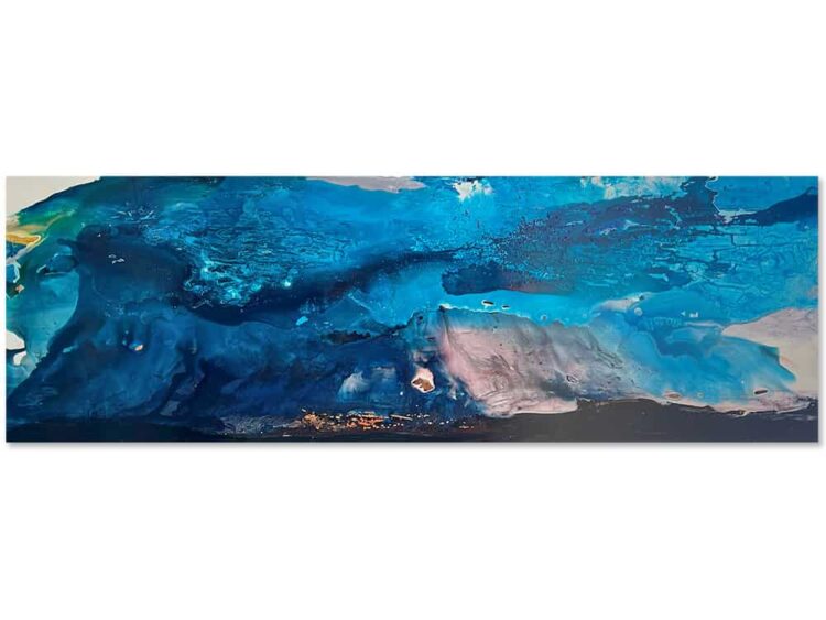 large abstract blue canvas art