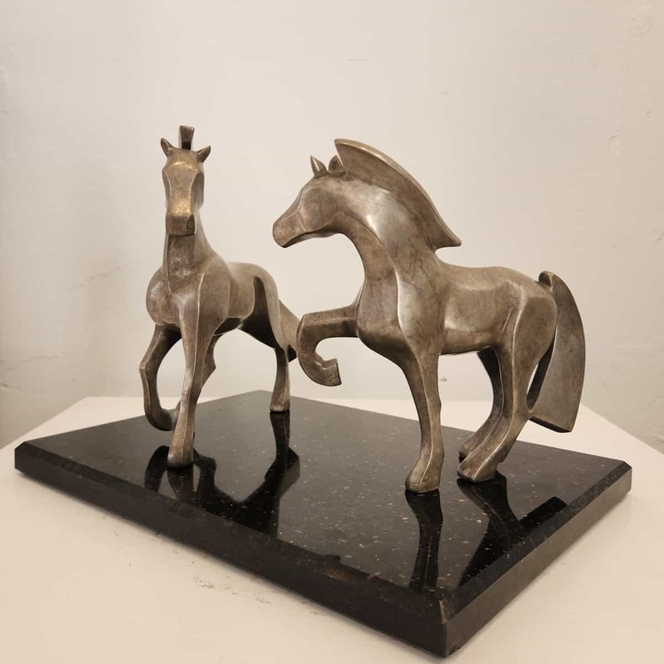 bronze horse sculpture small desk table top