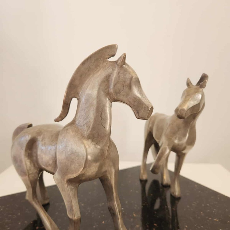 bronze horse sculpture small desk table top