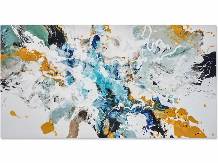 michael whitehead abstract blue white painting echo