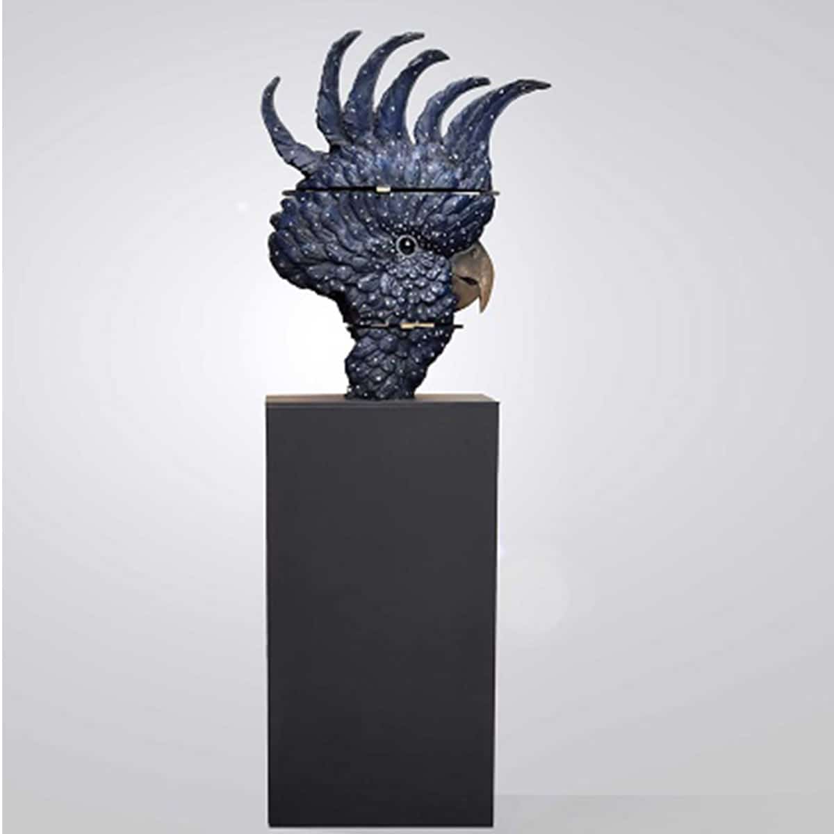 stephen-glassborow-bronze-sculpture-figurative cockatoo sculpture