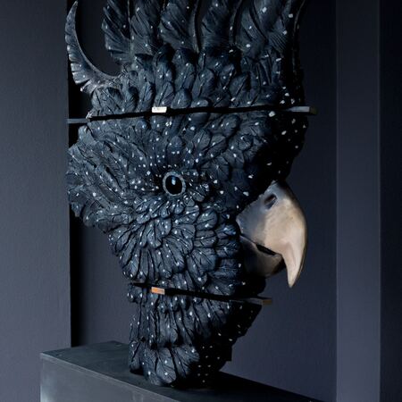 stephen-glassborow-bronze-sculpture-figurative cockatoo sculpture