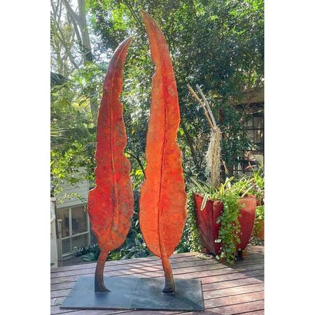 leaves leaf sculpture bronze