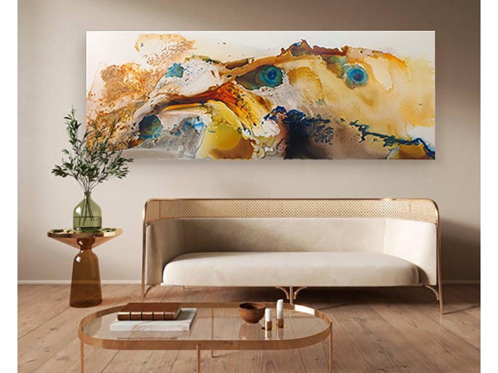 large neutral coloured abstract loungeroom artwork original paining
