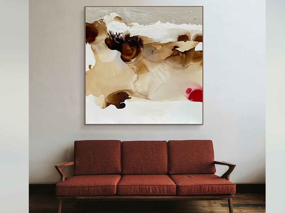 red white canvas artwork large painting