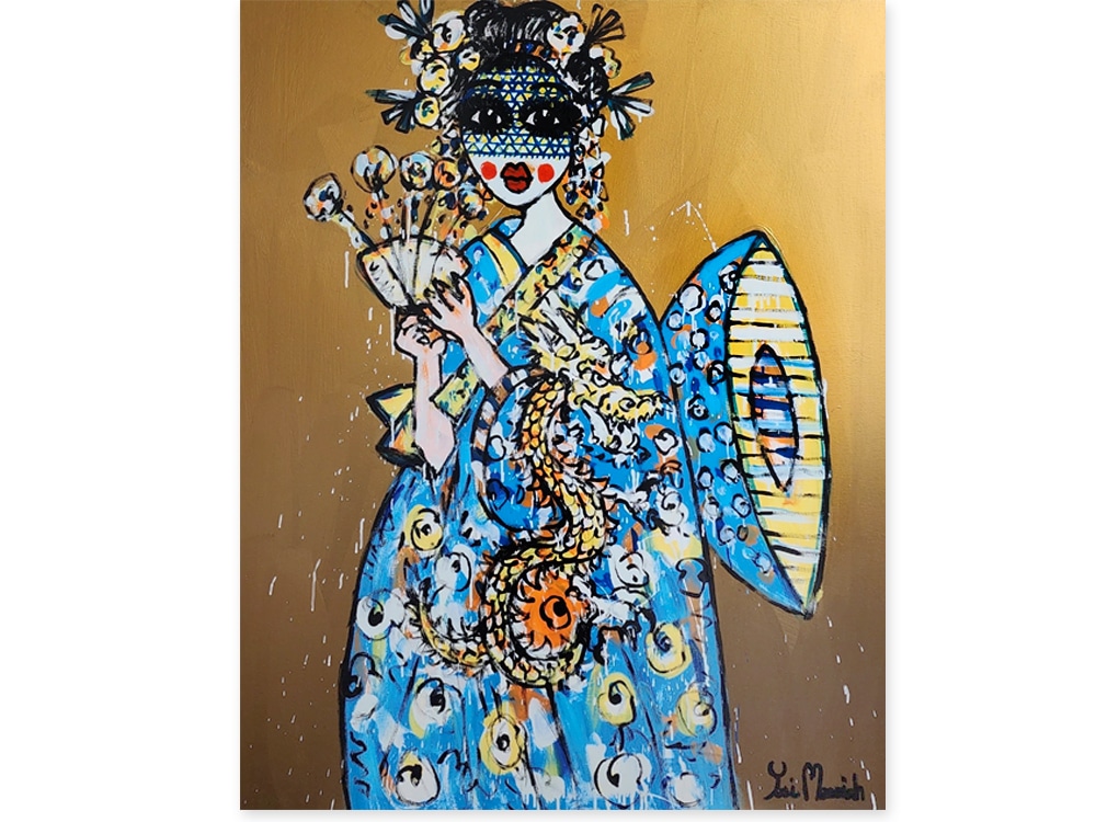 yosi messiah gold geisha painting