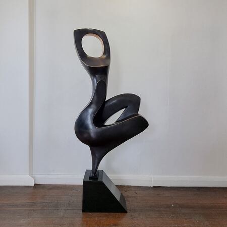 bronze figurative indoor sculpture in black