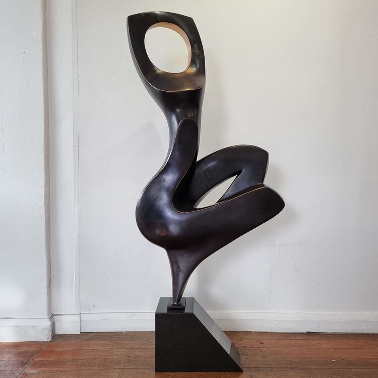 bronze figurative indoor sculpture in black