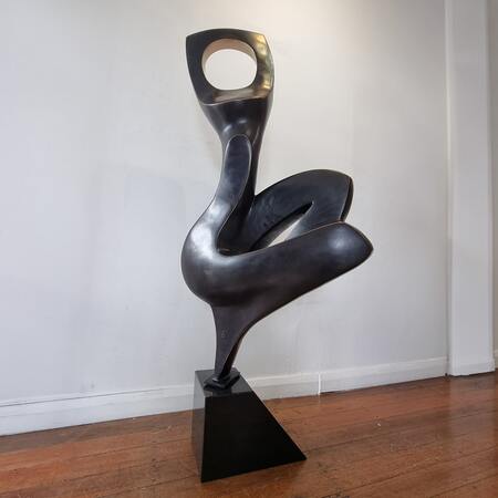 bronze figurative indoor sculpture in black