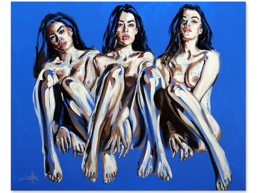 blue portrait nude art australian paintings
