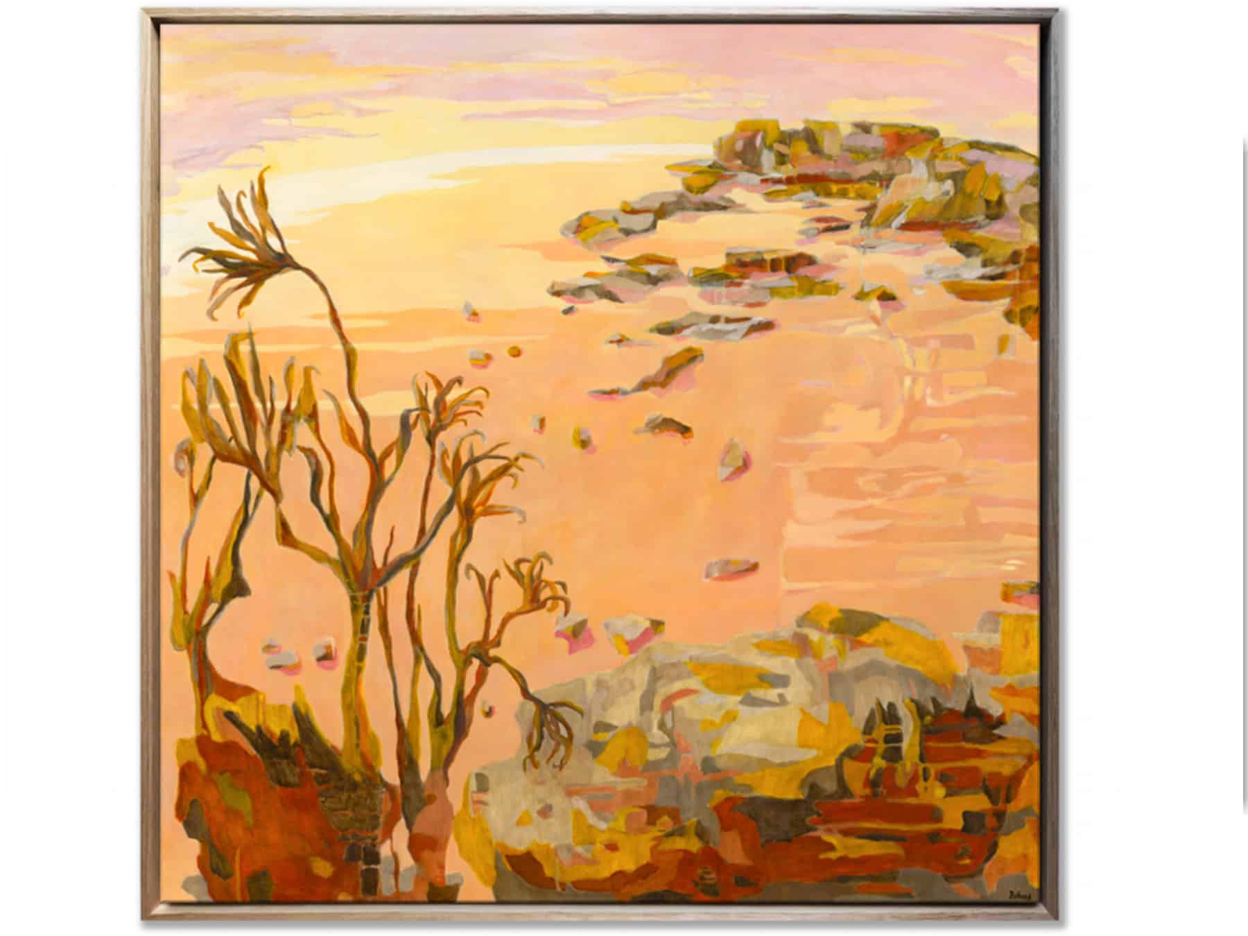 australian sea ocean bay painting warm canvas artwork KristineBallard_Summertime Prospects_122x122cm
