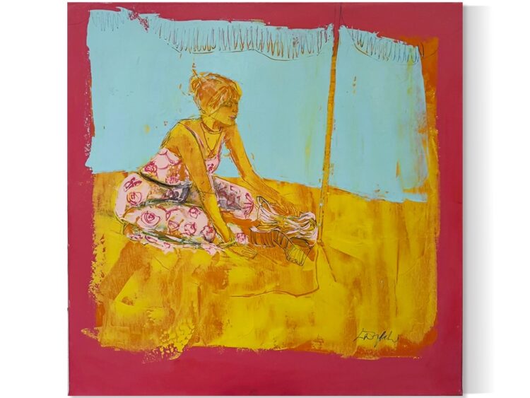 Pink Dress- 60x60cm