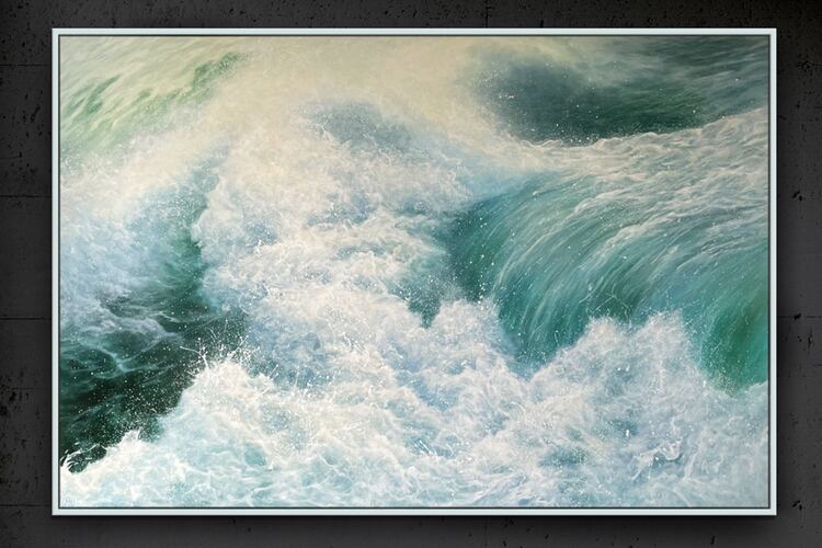 realistic wave surf beach art pAINTING