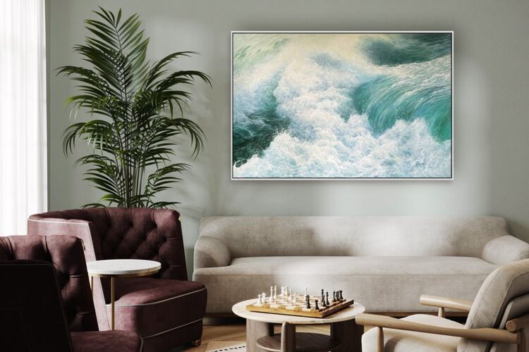 realistic wave surf beach art pAINTING