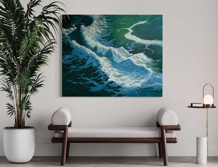 realistic wave surf beach art pAINTING