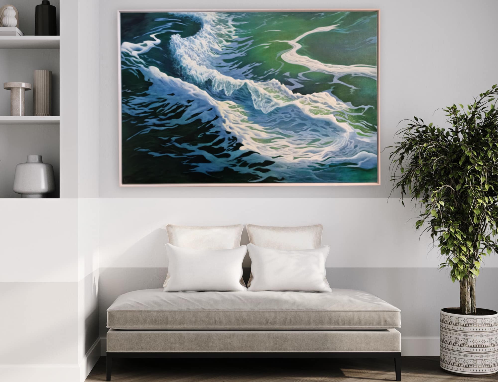 realistic wave surf beach art pAINTING
