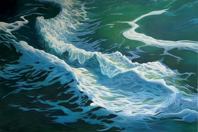 realistic wave surf beach art pAINTING