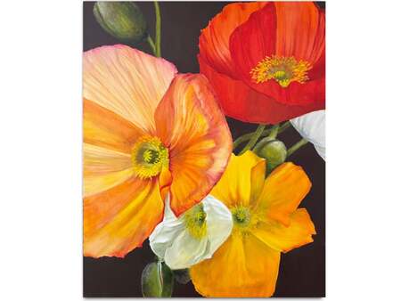 poppies floral flower painting artwork