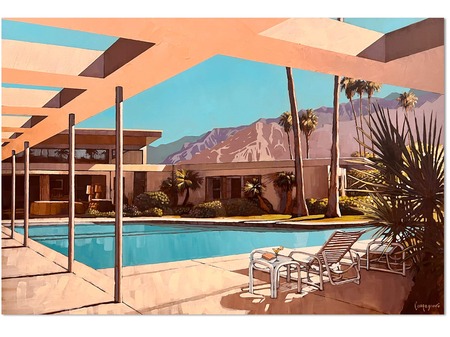 slim aarons palm springs painting