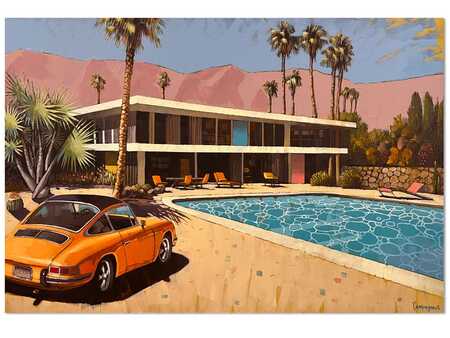 slim aarons palm springs painting